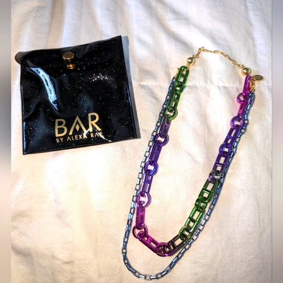 BAR by Alexa Rae Double Chain Metallic Necklace - Picture 1 of 3